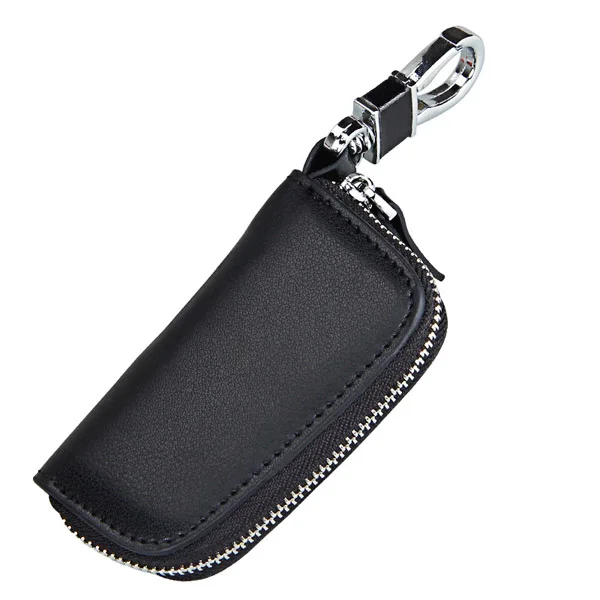 Лидер продаж, кошелек из натуральной кожи для ключей для женщин, дизайнерский Автомобильный держатель для ключей, сумка, брендовый Модный чехол для ключей, органайзер, брелок для ключей - Цвет: black