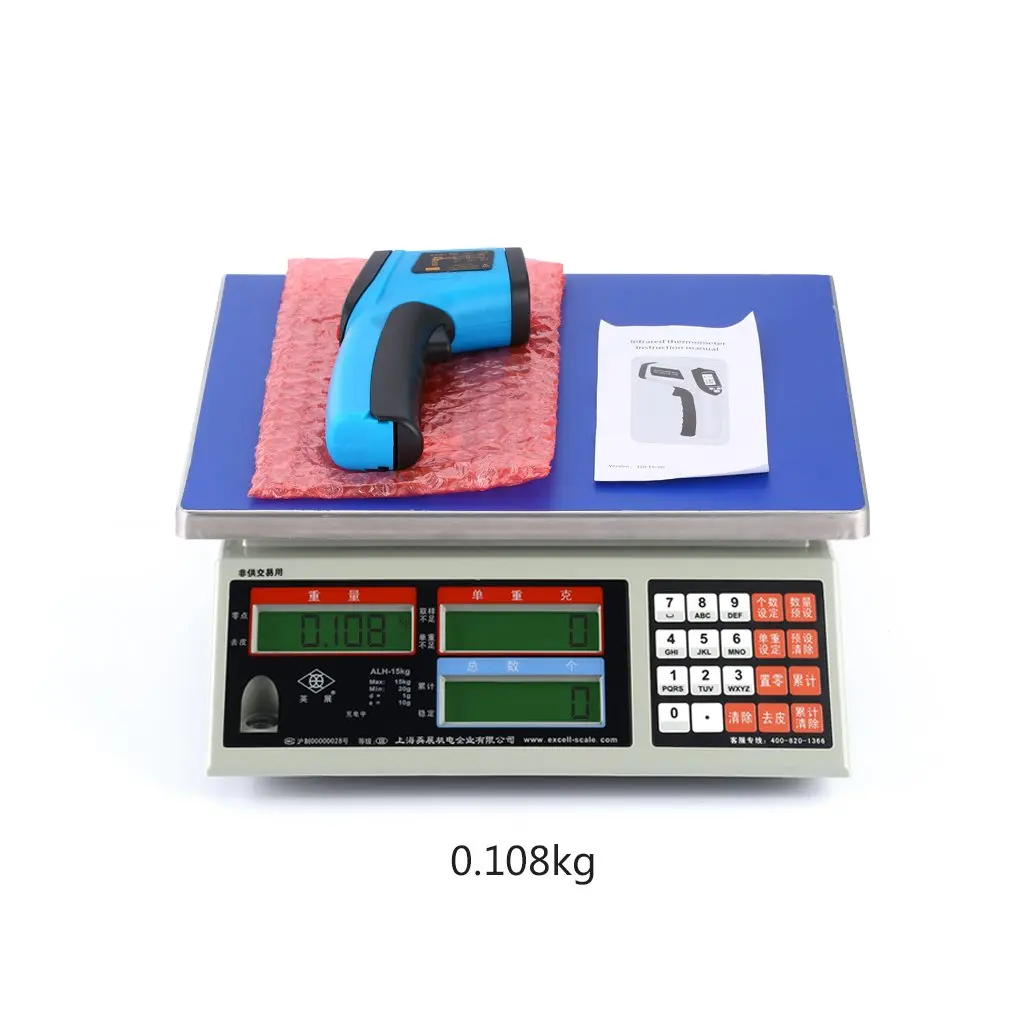 Non-contact LCD Display Digital IR Laser Infrared Thermometer Industry Temperature Gun with Data Holding Backlight Function