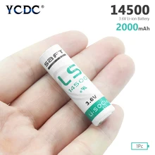 YCDC Высокое качество AA 14500 3,6 В литиевая батарея для газового счетчика сигнализации LS-14500 ER14505 батареи