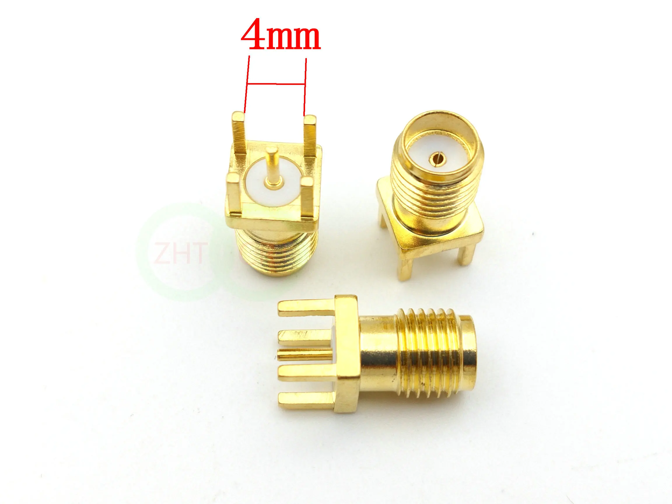 

100 Pcs copper Gold SMA female jack Panel Mount PCB Solder Connector adapter