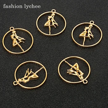 

fashion lychee 5pcs Anime Sailor Moon Metal Frame Pendant Gold Wings Cat Heart Charm For DIY Jewelry Making