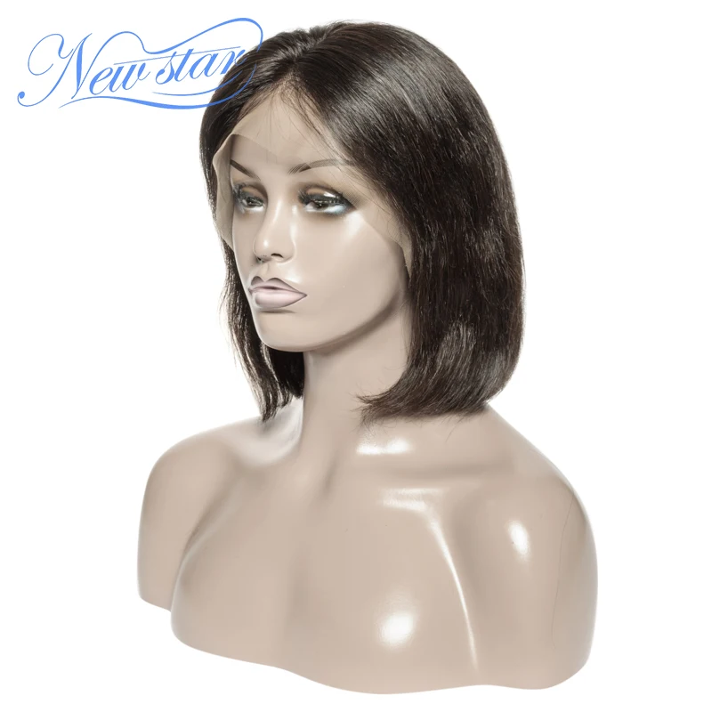 Brazilian Bob Wig New Star Virgin Straight Hair Lace Front Wig Pre-Plucked Hairline 100% Raw Human Hair 180% Density Lace Wig
