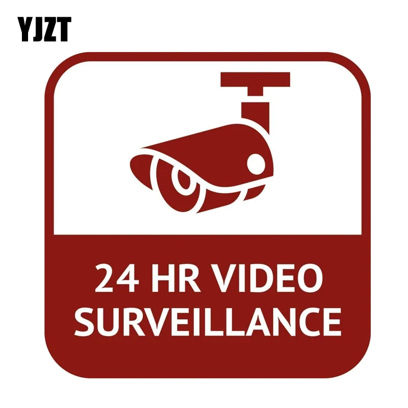 YJZT 15.9CM*15.9CM Personality CCTV 24 Hour Video Surveillance Car Sticker Funny PVC Decal 12