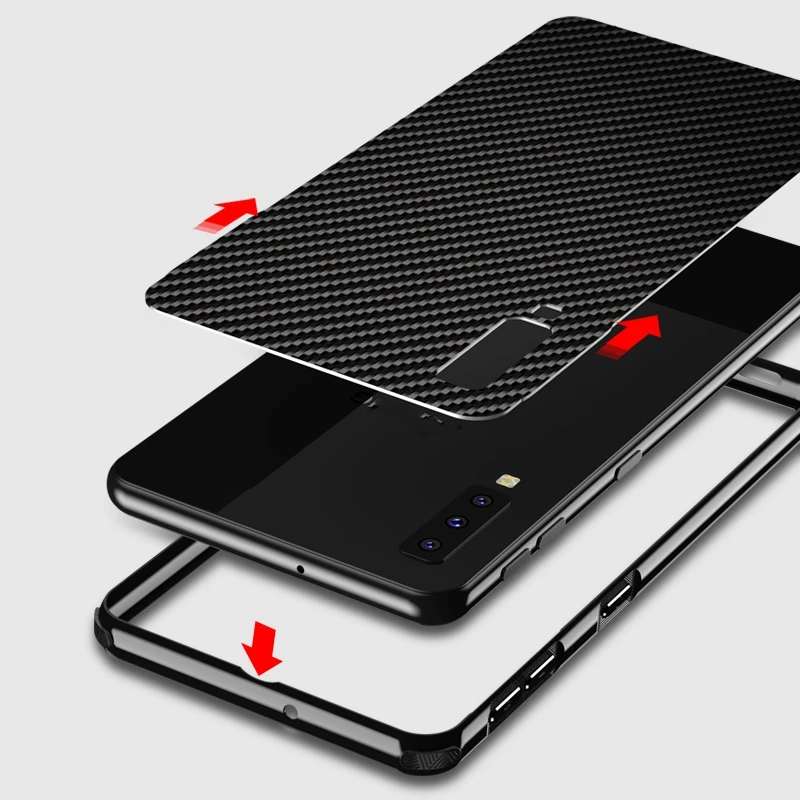 Чехол для samsung Galaxy A7 A750, оригинальная металлическая алюминиевая рамка, чехол из углеродного волокна для samsung Galaxy A9 A9s, чехол