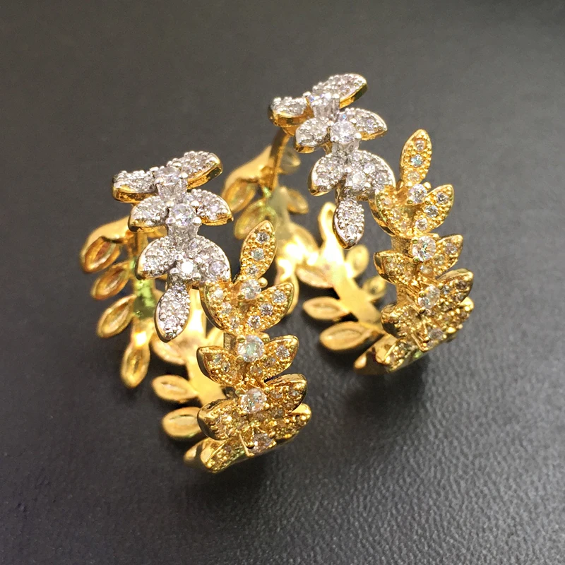 Lanyika Fashion Jewelry Fresh Graceful leaf gold ingot Micro Plated Party Earrings Anniversary Romantic Bridal Daily Best Gift | Украшения