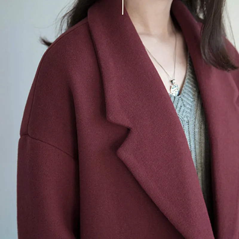 Xnxee Женское пальто осень зима плюс размер женское пальто средней длины верхняя одежда женский кардиган шерстяное пальто зимняя куртка женская 5XL
