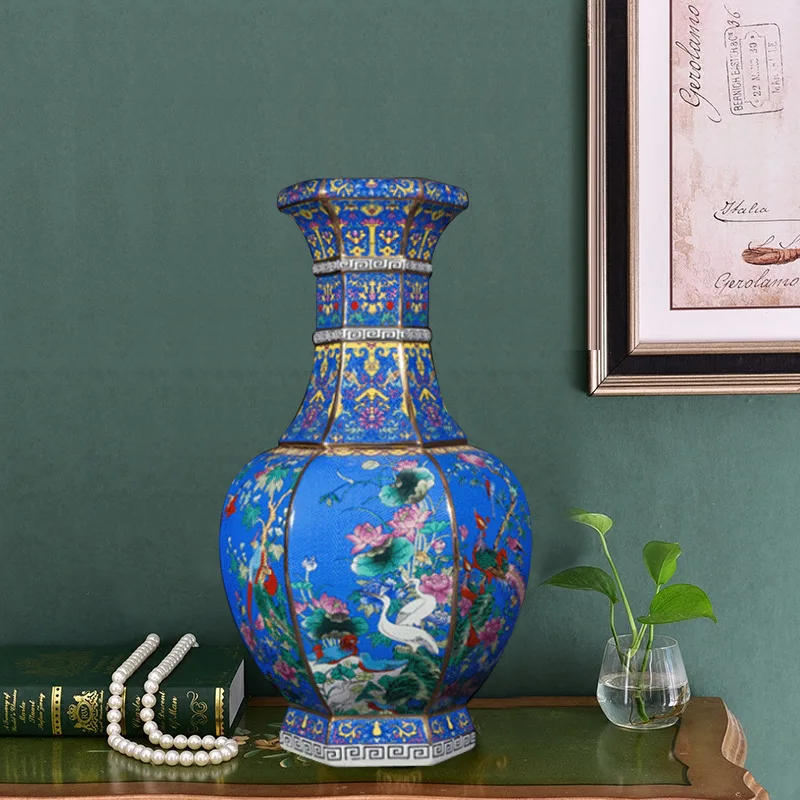 Антикварная королевская ваза из китайского фарфора, декоративная ваза для цветов для свадебного украшения, фарфоровая ваза, рождественский подарок R1876