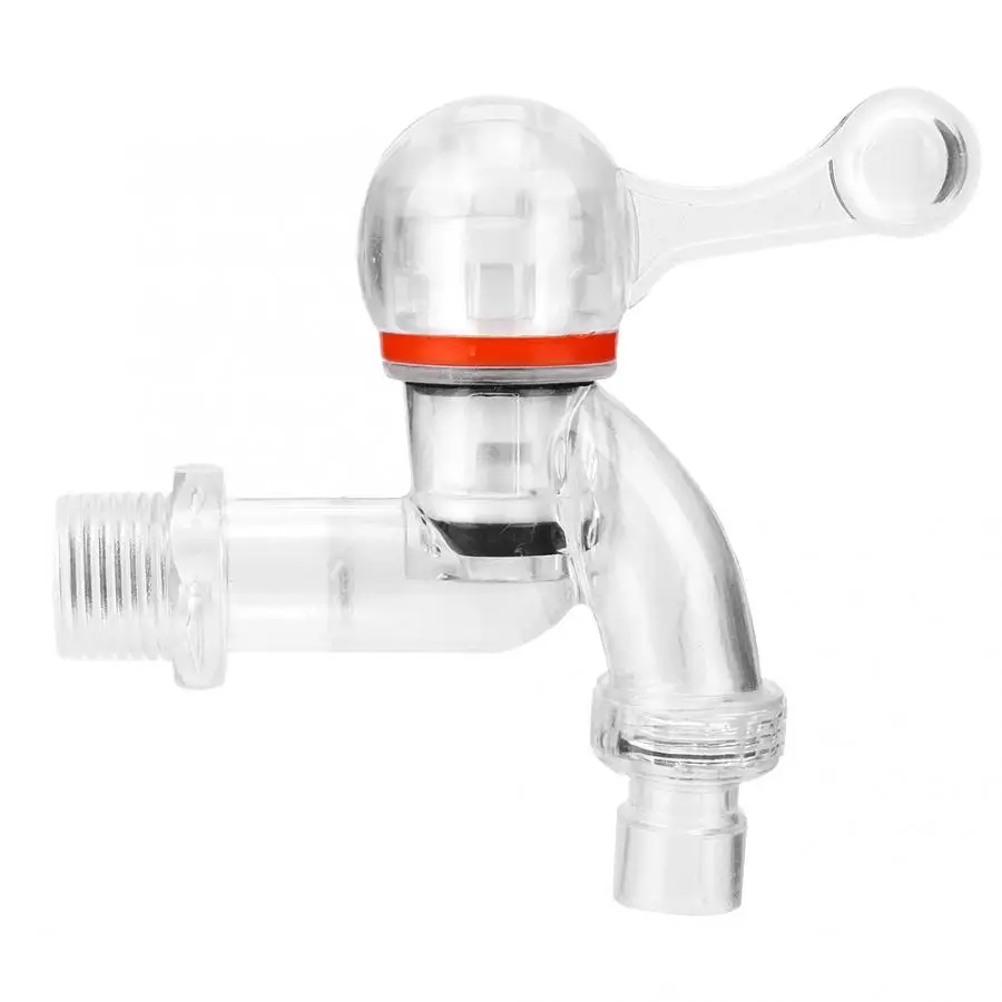

1/2" Kitchen Transparent Plastic Faucet Washing Machine Sturdy And Durable Faucet Transparent Garden Big Water Flow