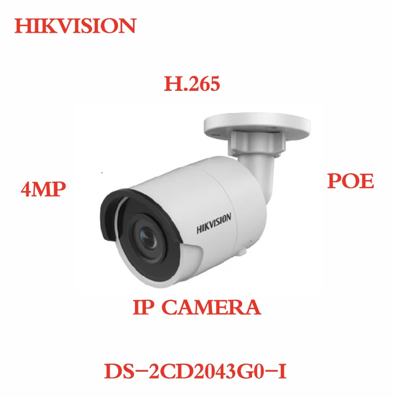 

ANXIE Hikvision 4MP DS-2CD2043G0-I IR 30M Fixed Bullet Network Camera POE H.265 Waterproof Security Surveillance IP Cameras