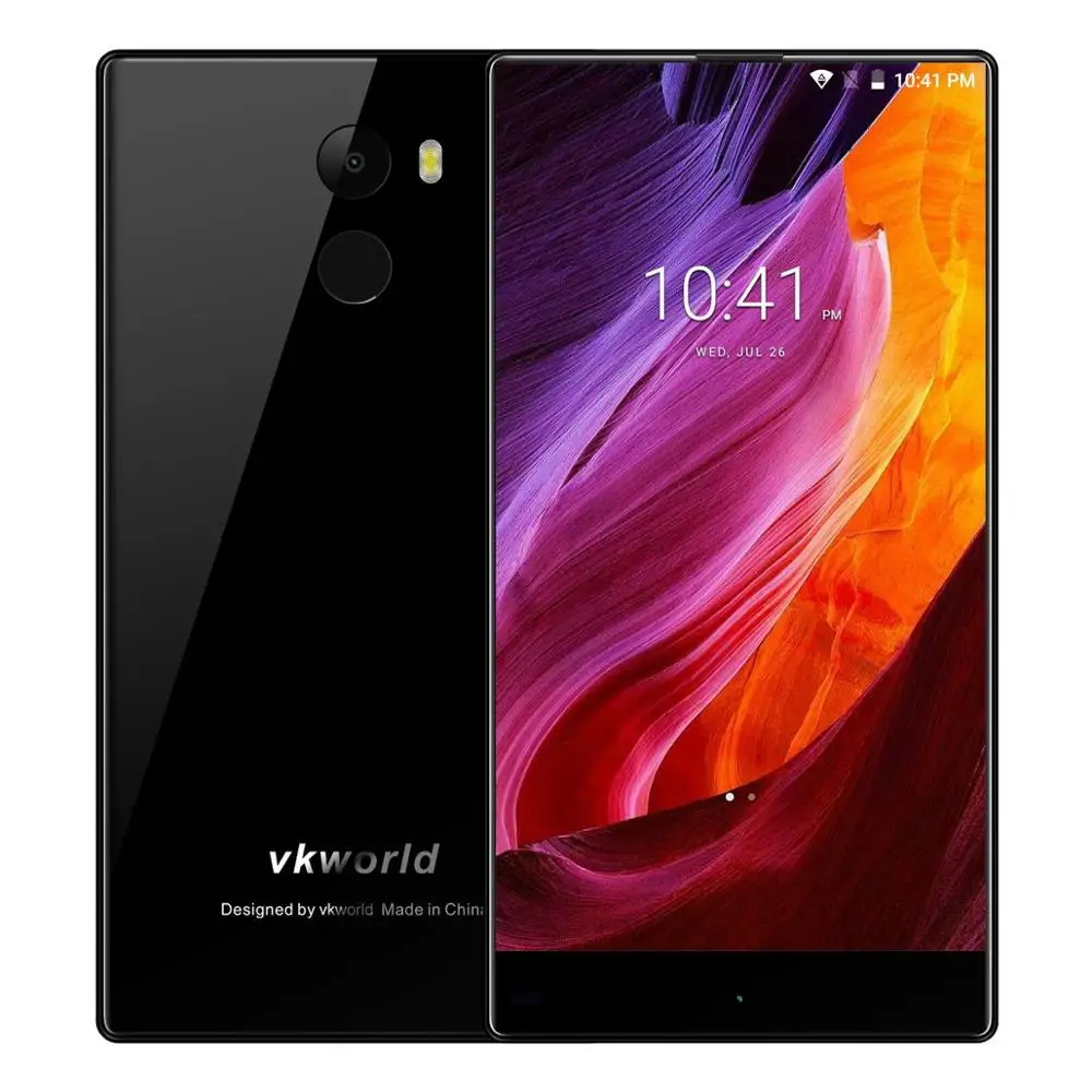 Vkworld Mix 5," полный экран Dual SIM 2 Гб ram 16 Гб Android7.0 смартфон MTK6737 четырехъядерный 8MP+ 5MP отпечаток пальца 4G LTE мобильный телефон - Цвет: Черный