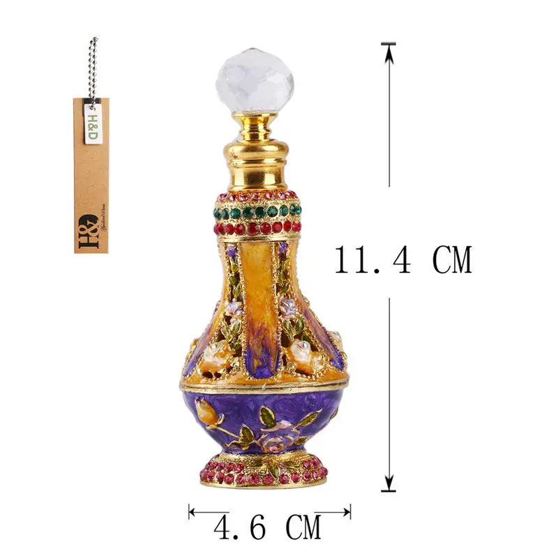 H& D 6 мл многоразовый декоративный стеклянный флакон для духов с необычным ретро-дизайном-Винтажный флакон для парфюма пустой w/Crystal Ball Top