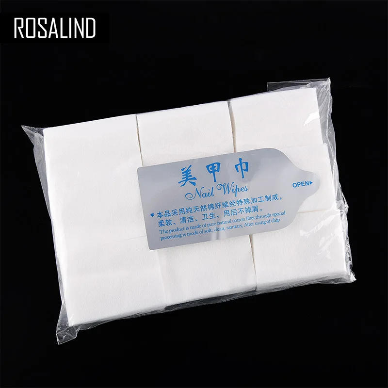 

ROSALIND Nail Polish Remover 900PCS/Bag Hot Selling Removal Wraps Professional Salon use or home use Cotton Nail Towel Gel