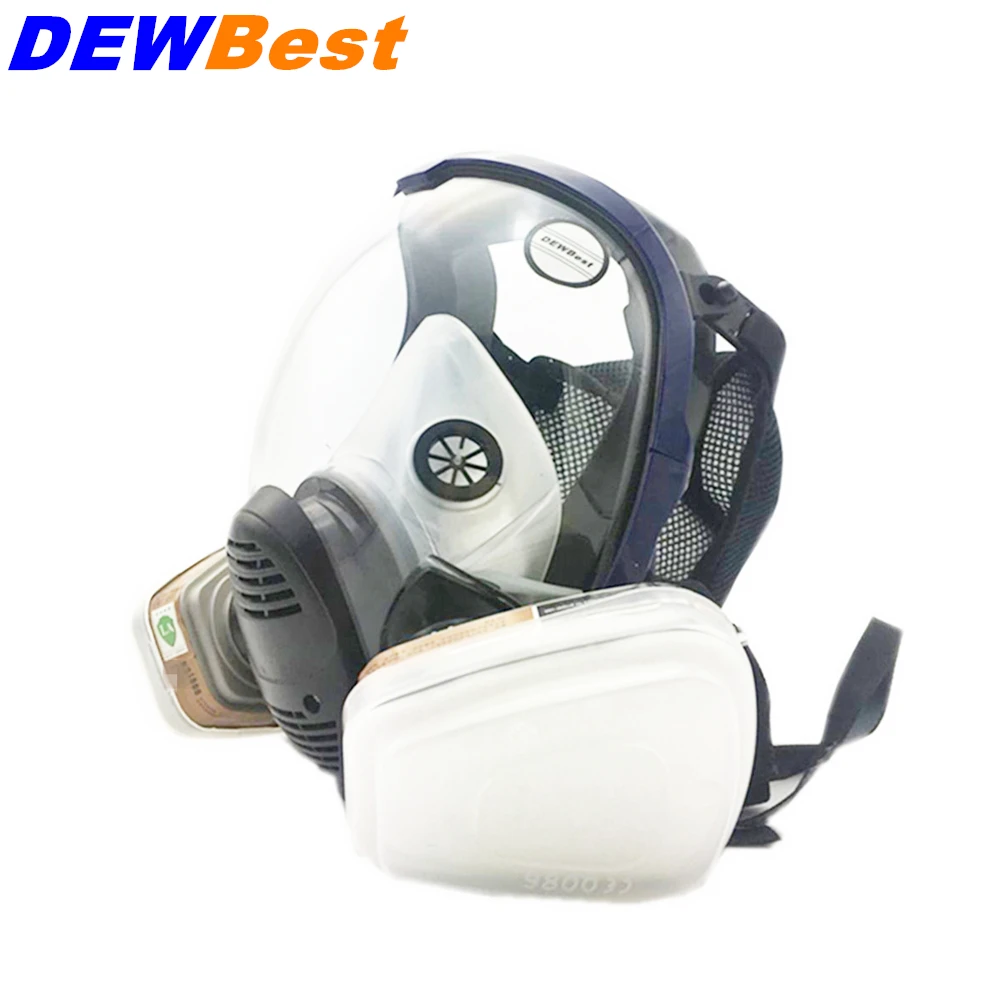 DEWbest 6800 7pcs suit Gas Mask Full Face Facepiece Respirator For Painting Spraying free