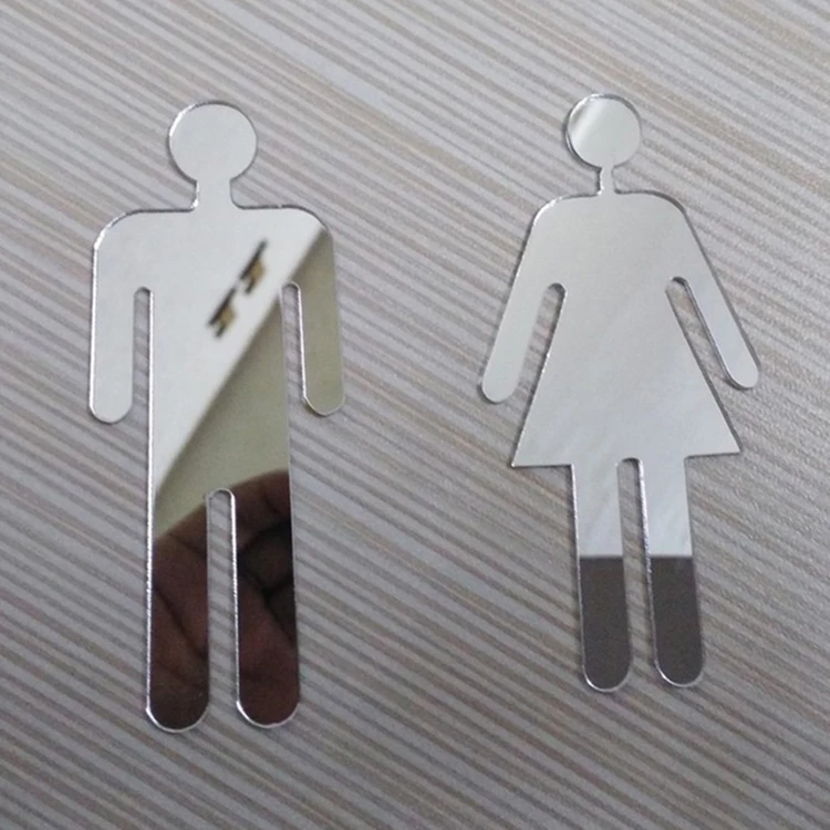 2017 3d acrilico segno wc wc adesivi murali specchio di cristallo stereo adesivi casa attaccato bagno