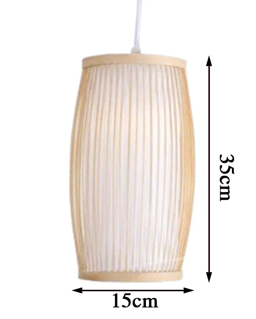 Современный китайский стиль бамбуковые плетеные подвесные светильники японский Ресторан Декор кафе E27 деревянные подвесные лампы освещение - Цвет корпуса: H
