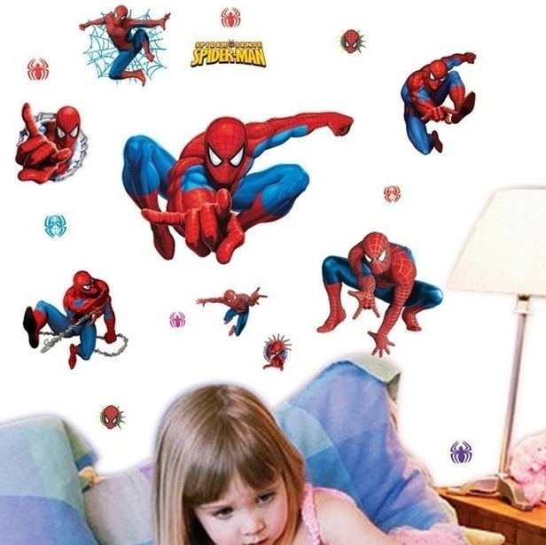 Muchachos Ninos Del Hombre Arana Pegatinas De Pared Tatuajes De Dibujos Animados Pelicula Spiderman Superman Nino Papel Pintado Inicio Puerta De La Habitacion De Dormitorio Decoracion De La Pared Wall Decor Superman Wallpaperwall Sticker