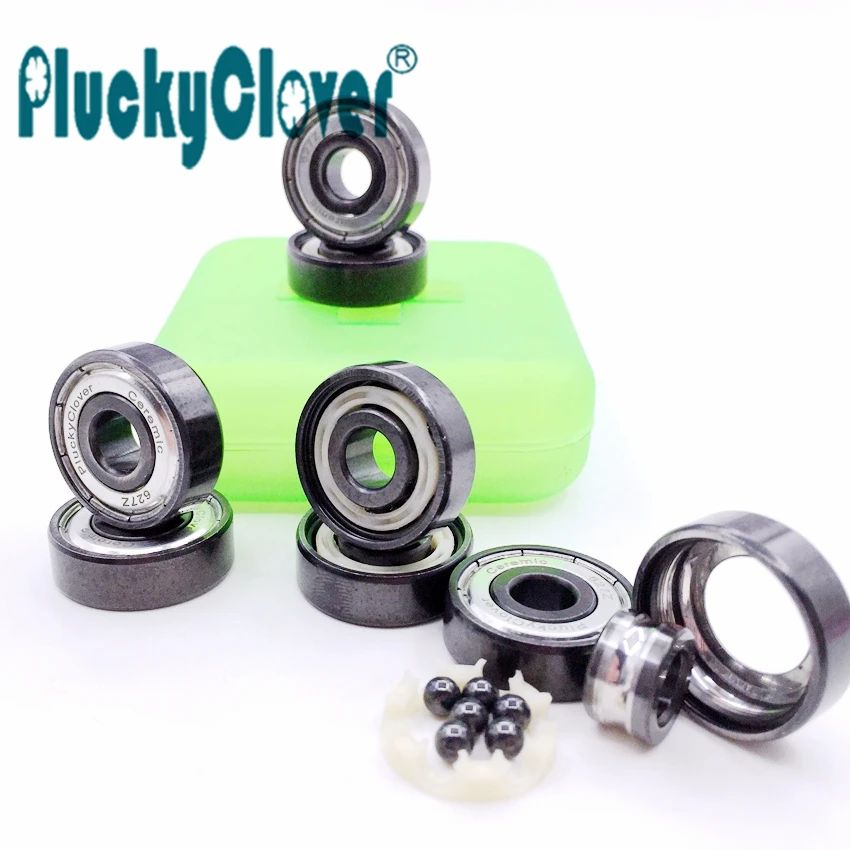 8 шт PluckyClover 627 керамический подшипник ABEC-11 Si3N4 роликовые коньки подшипник ZrO2 белый шарикоподшипник артисты танцуют доски подшипники