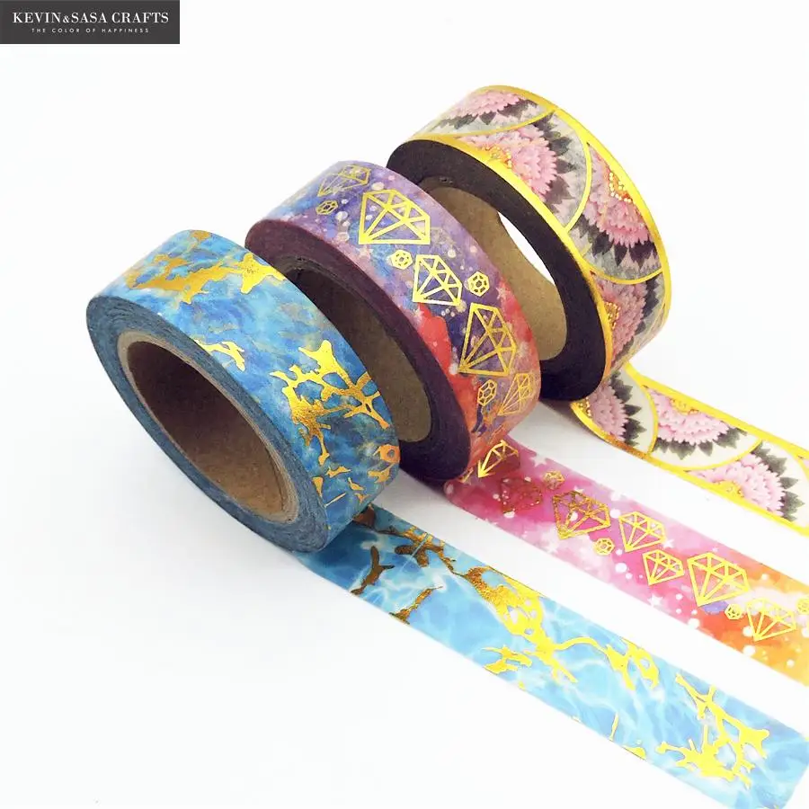 

New Foil Washi Tape Quality Stationery Diy Scrapbooking Photo Album School Tools Kawaii Scrapbook Paper Stickers