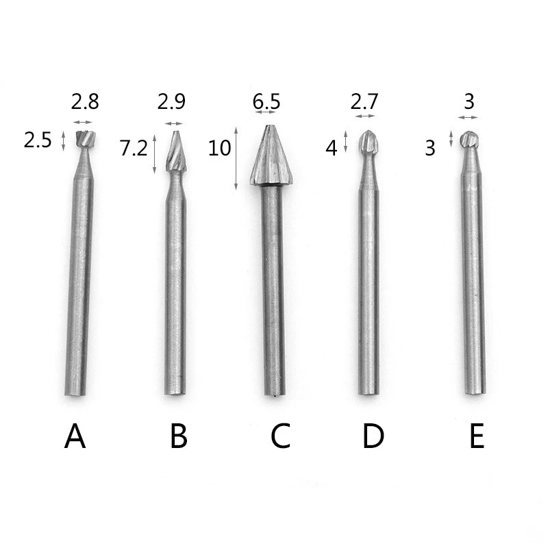 10 шт./лот HSS Dremel роторный гравировальный инструмент для дерева, высокоскоростная стальная мини-дрель, режущие инструменты, биты