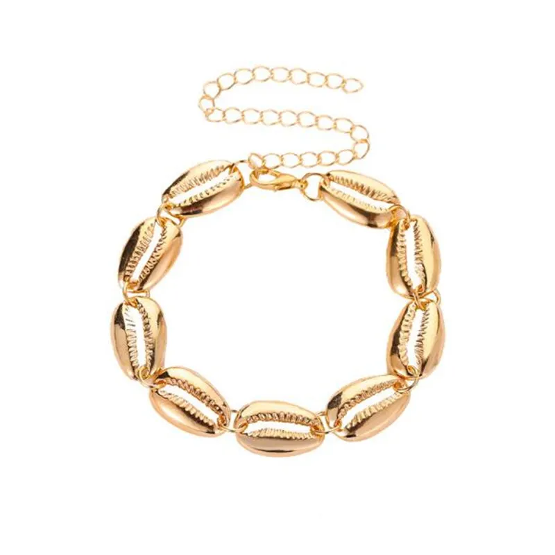 

2019 bohemia shell anklets for women summer beach Foot Jewelry metal shell bracelet anklet on the leg Female Fashion anklet