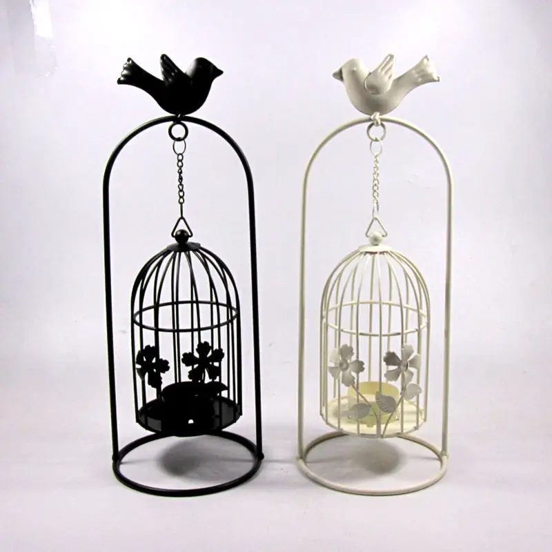 Birdcage-shape Hanging Sweet Candlestick Metal Vintage Tealight Candle Holder Lanterns Wedding Home Antique Table Decoration
