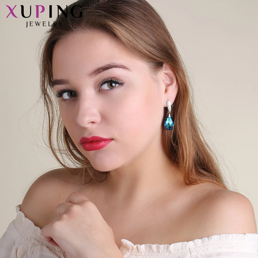 Xuping 11,11, серьги в форме капли воды, кристаллы от Swarovski, элегантные ювелирные изделия для девушек, женские вечерние серьги, изысканный подарок, M62-20491