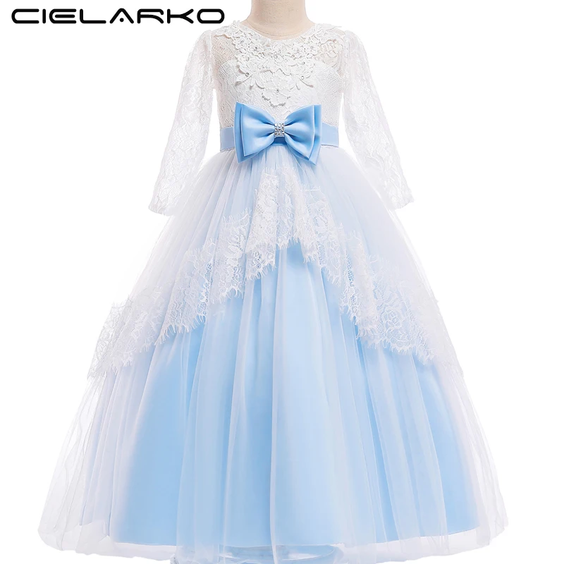Cielarko Long Sleeve Girls Dress for Princess Lace Flower Kids Long Dresses Children Wedding Party Dress Formal Frock for Girl Cielarko Long Sleeve Girls Dress for Princess Lace Flower Kids Long Dresses Children Wedding Party Dress Formal Frock for Girl
