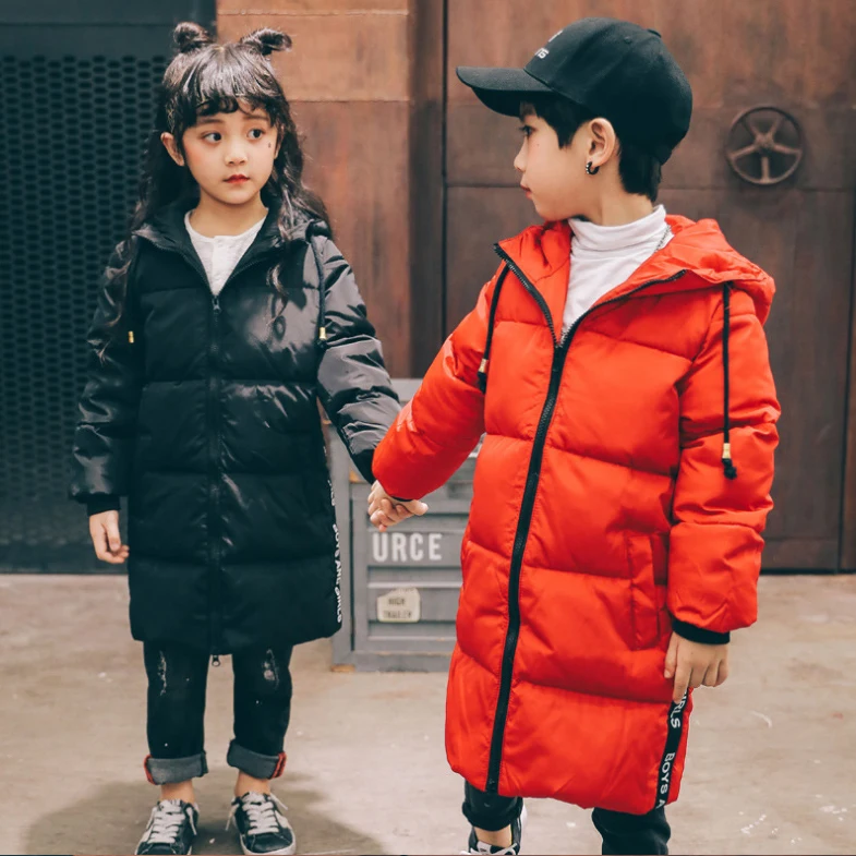 

High Quality Windproof Children new Style Solid Hooded Down Jackets 90% White duck down,Warm and light kids Coats
