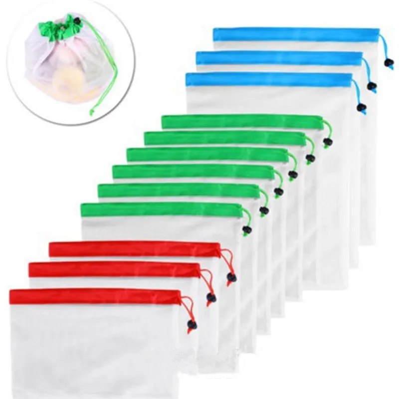 

1Pcs Reusable Mesh Bags Rope Vegetable Toys Storage Pouch Fruit Grocery Bags Mesh Storage Bag Shopping Bag Free Shipping