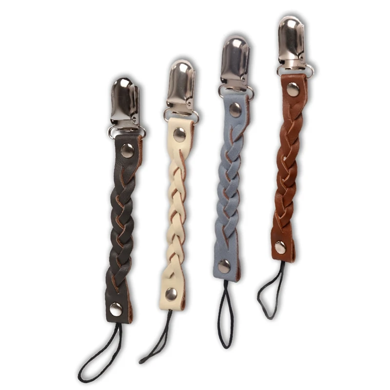 1pcs Baby Dummy Pacifier Soother Nipple 100/%Cotton Strap Chain Metal Clip Holder