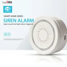 SmartYIBA приложение wifi USB сирена сигнализация Поддержка Amazom Alexa/Google Assistant/iftt 2,4G wifi Один ключ подключения умная сирена Alarmes