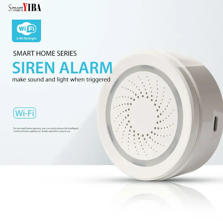SmartYIBA APP WiFi USB Siren Alarm Support Amazom Alexa/Google
