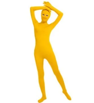 (SWO003) Yellow Spandex Full Body Skin Tight Unisex Zentai ...