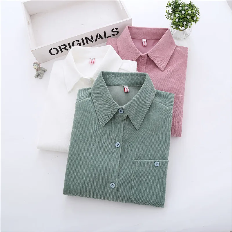 

2019 Special Offer Cotton Regular Blusas Zanzea Women Blouses New Korean Version Of Spring Jacket Corduroy Sleeve Shirt For