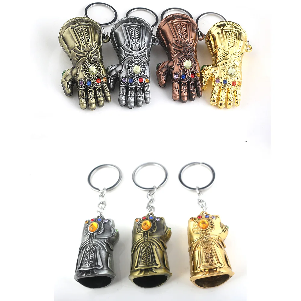 

Thanos Infinity Gauntlet Keychain Marvel Movie The Avenger 3 Infinity Energy Gem Gauntlet Key Rings Fashion High Quality Jewelry