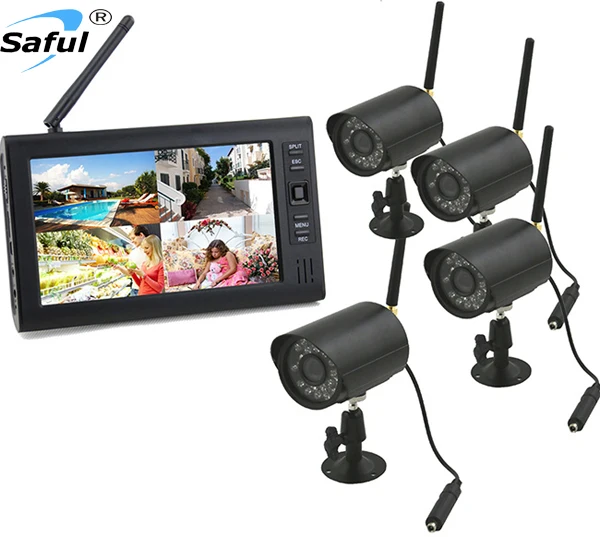 Digital wireless 2.4GHz Surveillance Camera & DVR Outdoor security camera system CCTV Surveillance  camera with 4 cameras