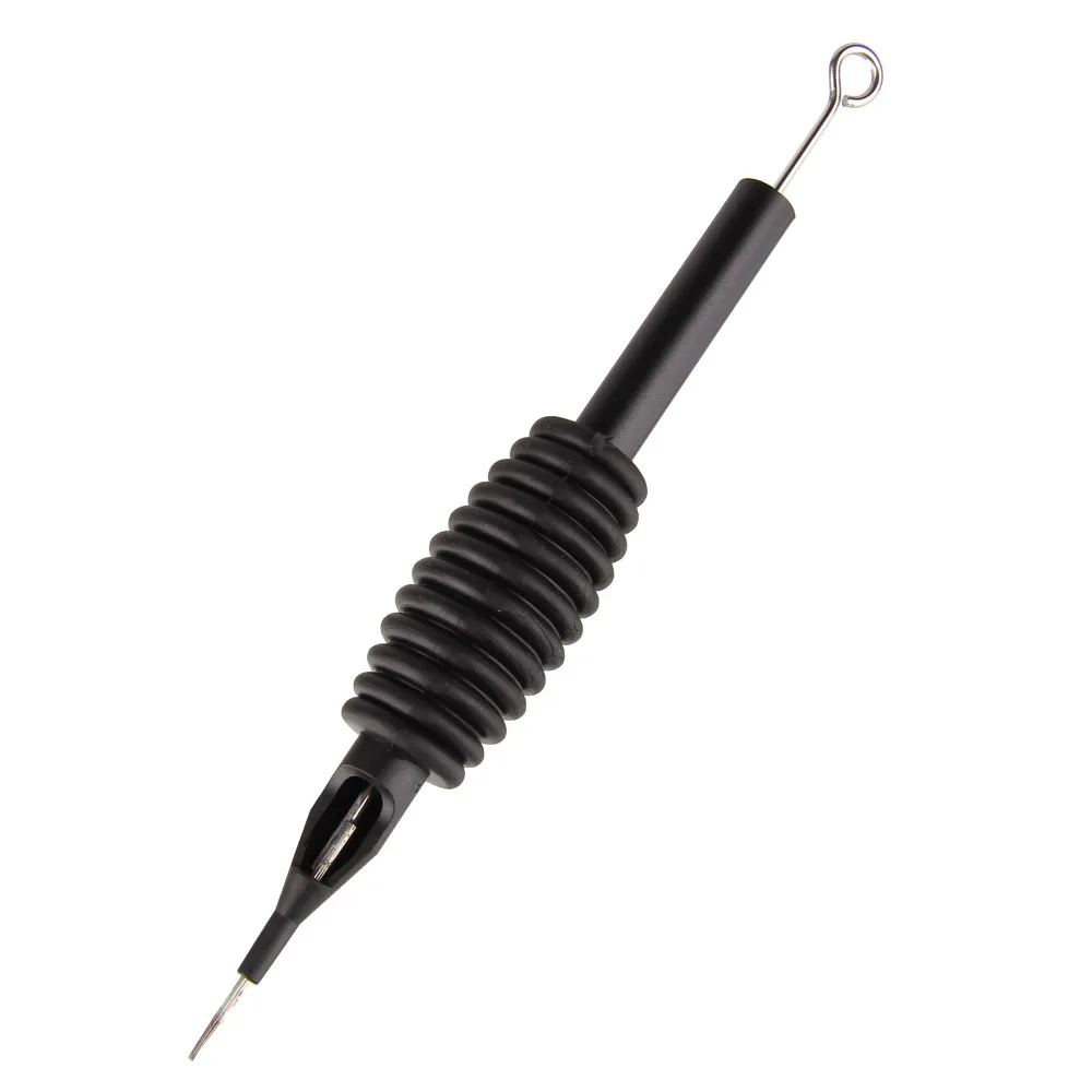 1pcs Disposable Tattoo Grips With Needles 19mm Round Liner 5M2 Black