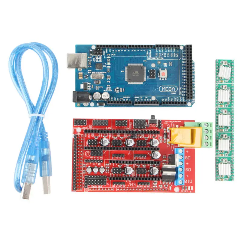 Mega 2560 R3 + 1pcs RAMPS 1.4 Controller + 5pcs A4988 Stepper Driver Module for 3D Printer kit MendelPrusa RAMPS 1.4 KIT