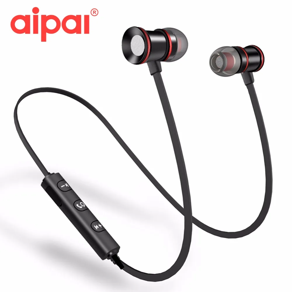 Aipal bluetooth Earphones Magnetic In-ear Wireless bluetooth Earphones With Mic Stereo Sport headsets for Android IOS bluetooth-earphones