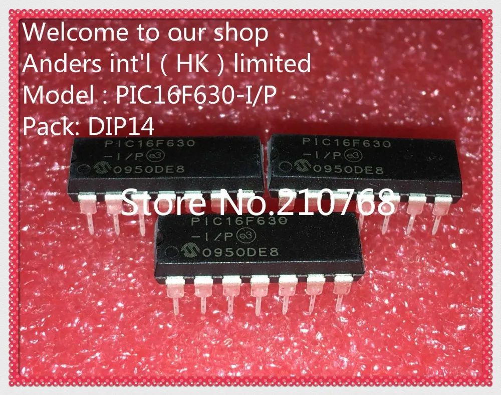 10 шт./лот PIC16F630-I/P PIC16F630IP PIC16F630 IC MCU 8BIT 1.75KB FLASH 14DIP | Электронные компоненты и