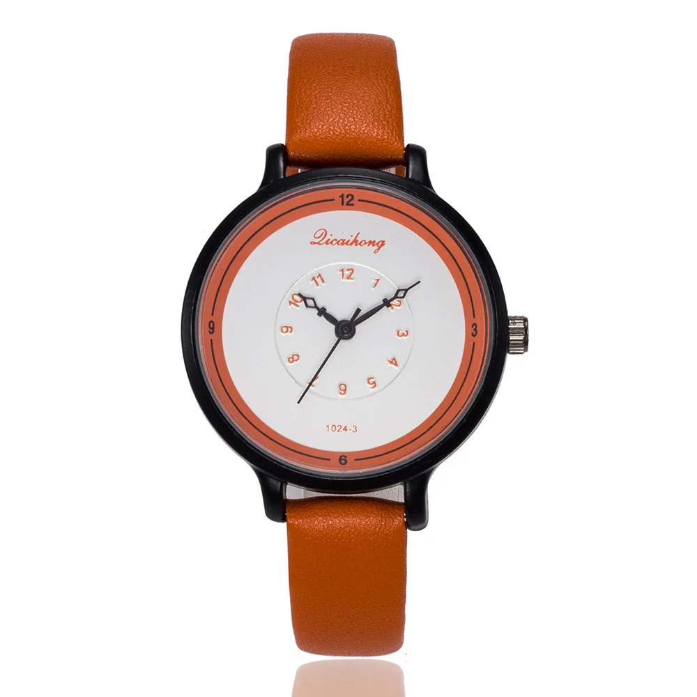 

Watches Woman 2018 New Personality Creative Digital Dial Wristwatch Leather Strap Ladies Quartz Watch Student Female Dress Clock