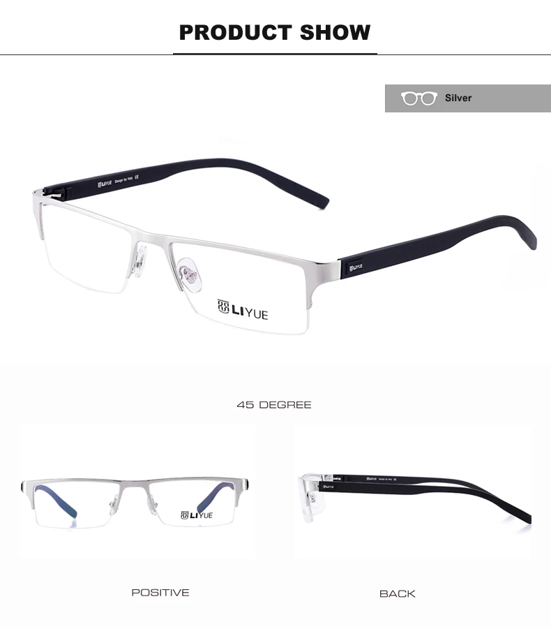 Металлические оправы для очков для мужчин оптические очки рецепт оправы для очков прозрачные линзы оправа для очков, при близорукости очки 9006