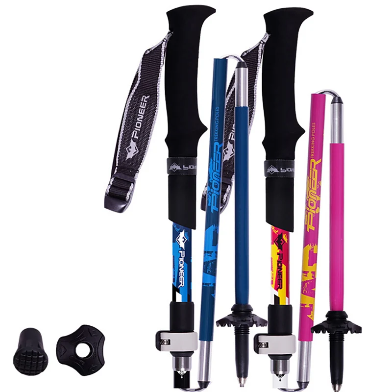 

Ultra-light Carbon 5 Sections Cane Short Fiber Lock Folding Rod Walking Trekking Climbing Poles Alpenstock Stick Travel Camping