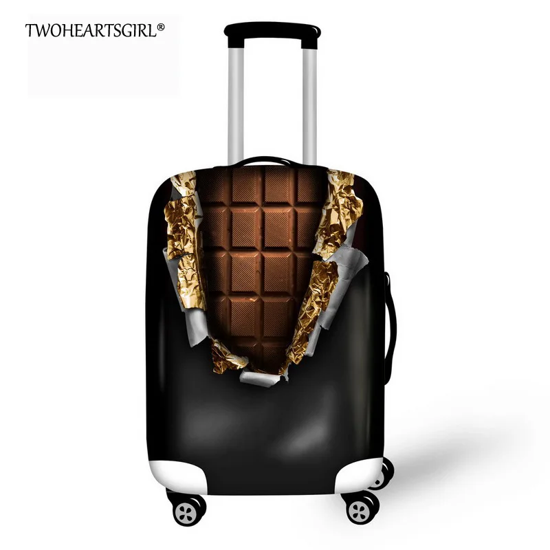 

TWOHEARTSGIRL 3D Chocolates Printed Suitcase Cover Thick Stretch Suitcase Cover for S/M/L Case Waterproof Scratch Luggage Cover