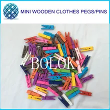500 шт "(25 мм) мини деревянный зажим для одежды, деревянный зажим | Ремесло Прищепка Decration ассорти цветов