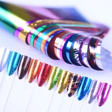 24 шт голографическая Звездная Фольга для маникюра ногтей с лазерным узором для дизайна ногтей переводная наклейка DIY Инструменты для украшения ногтей