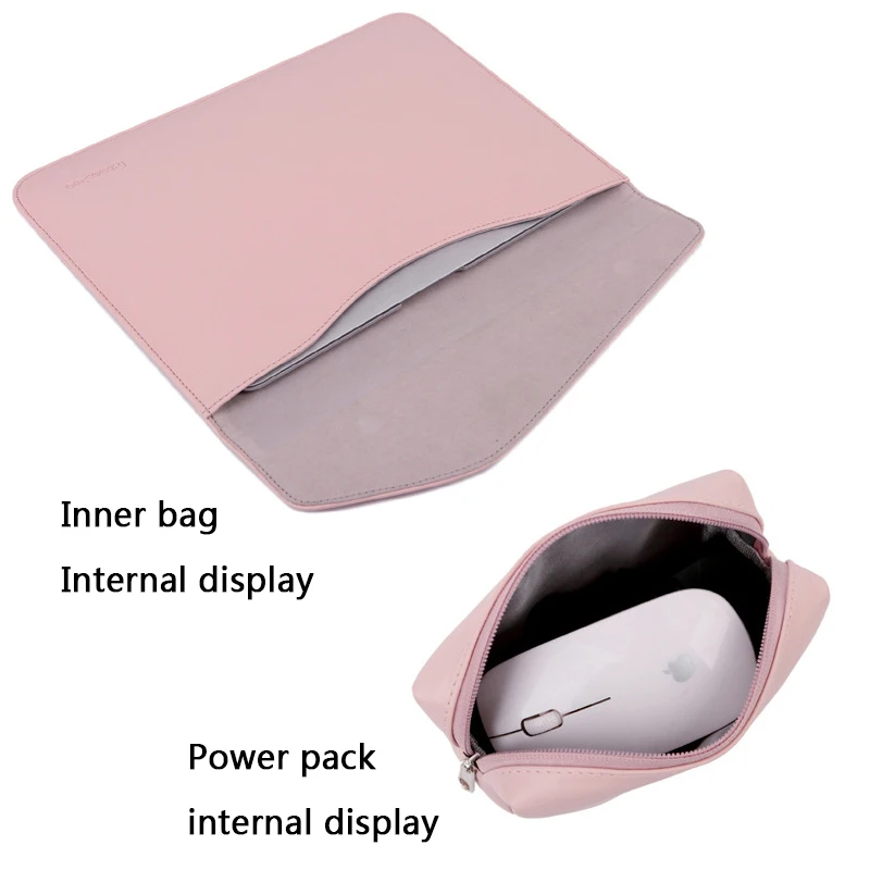Тонкая сумка для ноутбука из искусственной кожи для Macbook Pro 13 Air 11 12 14 чехол для женщин и мужчин водонепроницаемый Гладкий Магнитный адсорбционный чехол