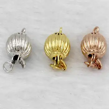 

8mm 5pcs Gold/Rose gold/White k Color Lantern Beads Clasps Fittings for Accessory Jewelry Making J1705