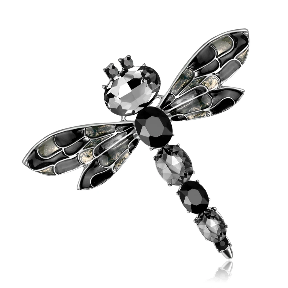Женская Винтажная брошь с кристаллами 3 цвета|dragonfly brooch|brooches for womenrhinestone dragonfly |