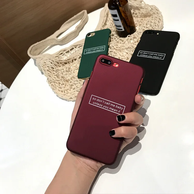 

Simple Artistic Couple Phone Case For iphone X XR XS Max 6 6S 7 8 Plus Half Pack Hard PC Plastic Back Cover Coque